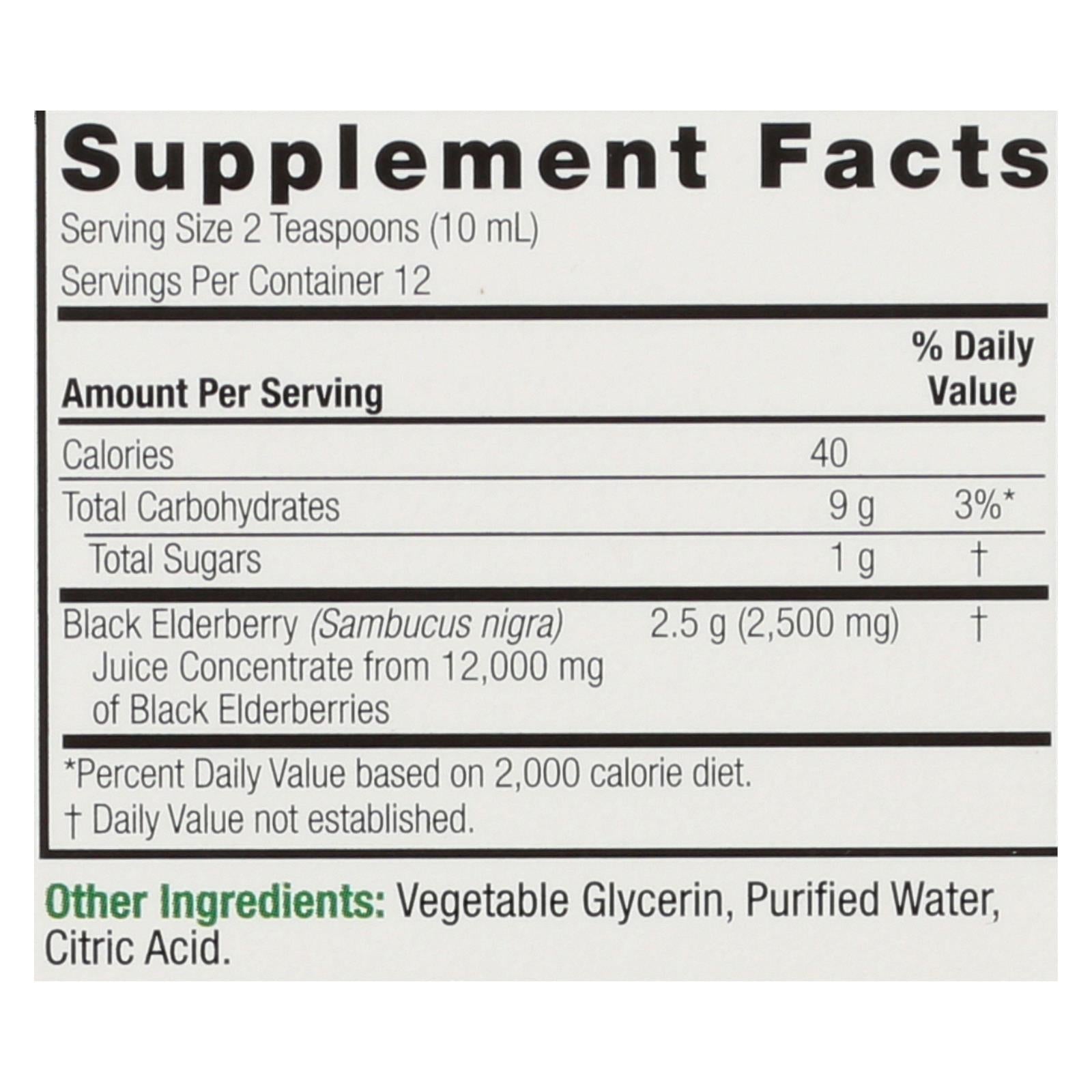 Extracto de saúco negro de Nature's Answer para reforzar el sistema inmunitario (118 ml)