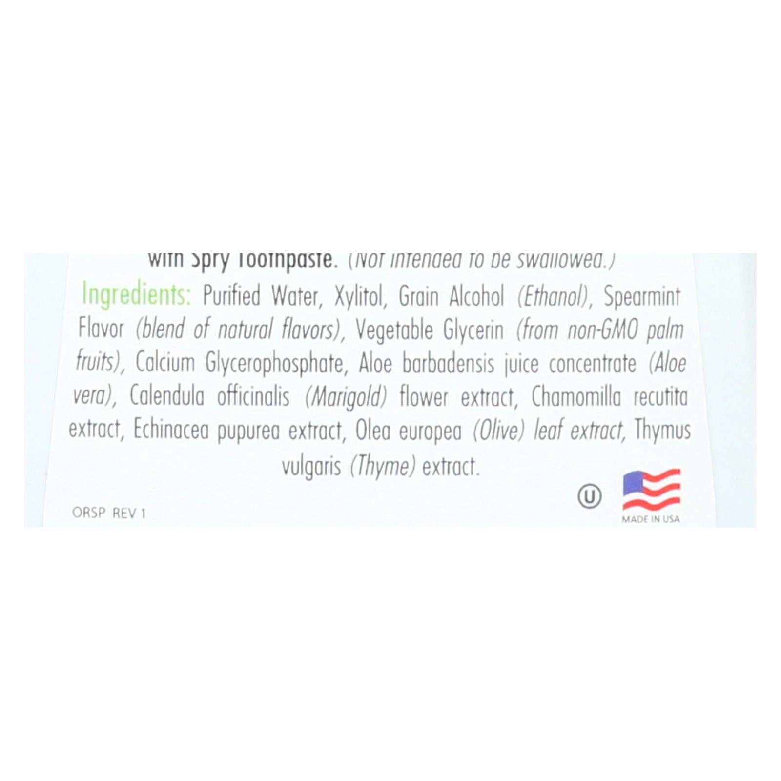 Enjuague bucal de menta verde Spry (16 onzas líquidas)