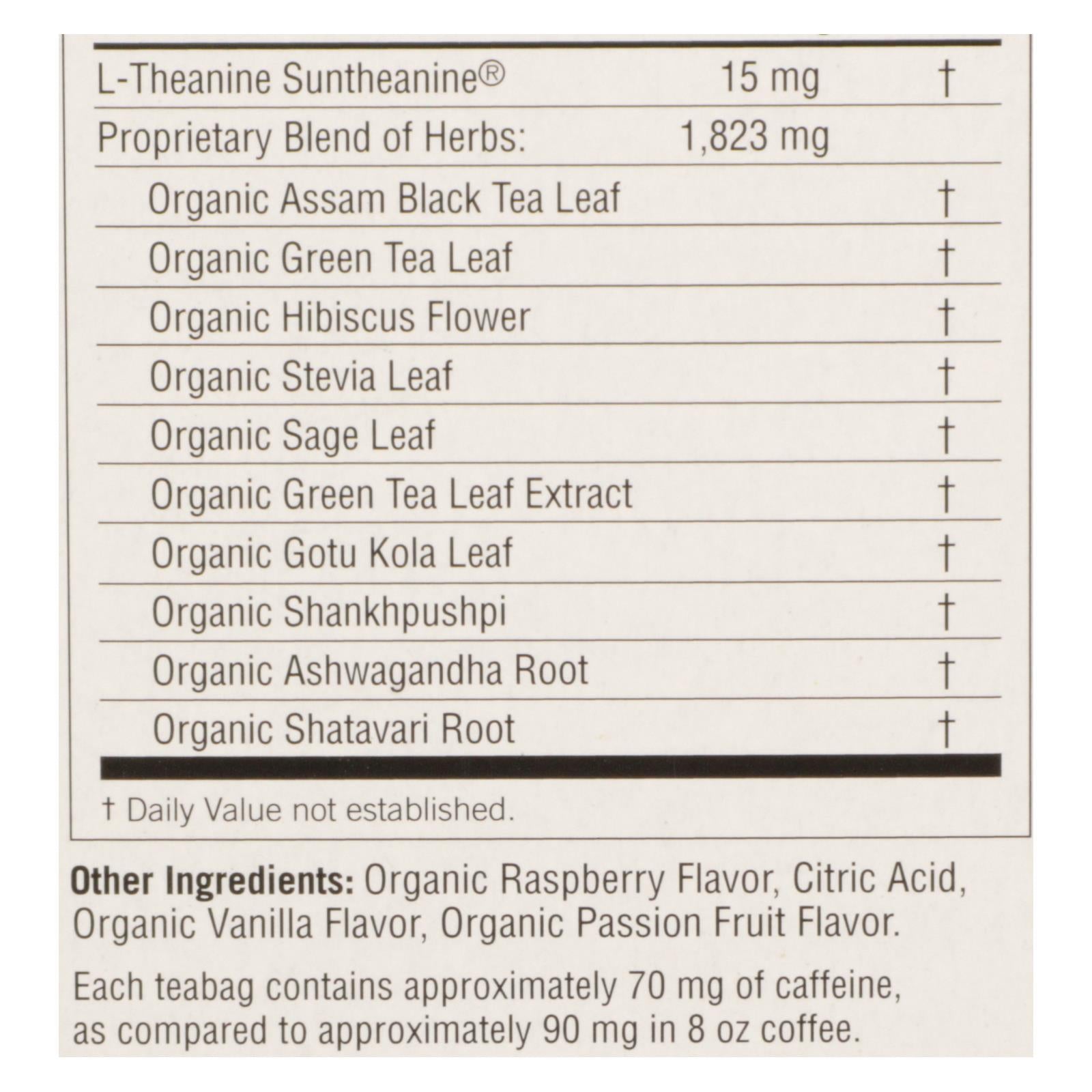Infusión Yogi Perfect Energy: Frambuesa y Pasión (16 bolsitas)