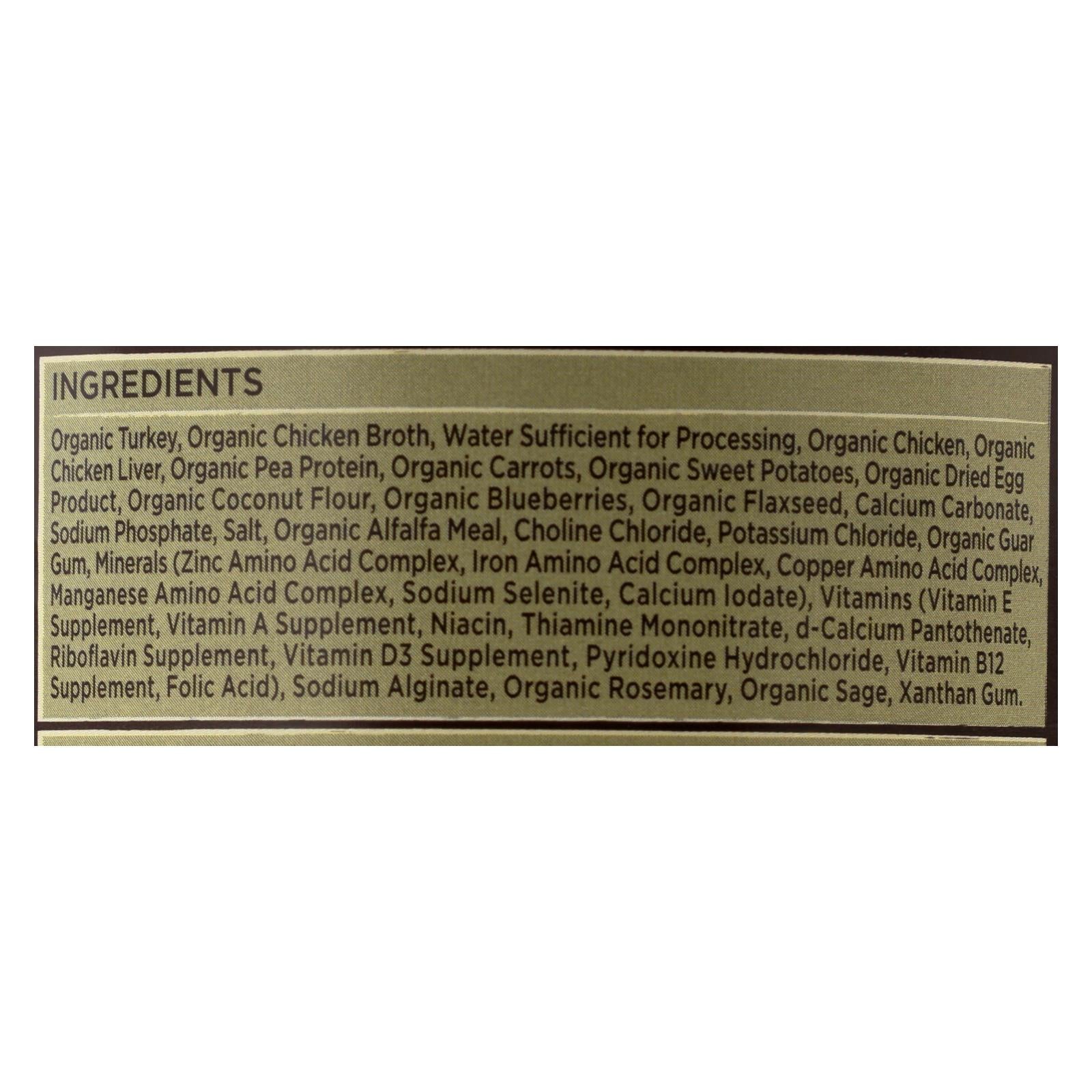 Alimento orgánico para perros Castor &amp; Pollux sin cereales, con pavo, zanahorias frescas y boniatos - 355 g (paquete de 12)