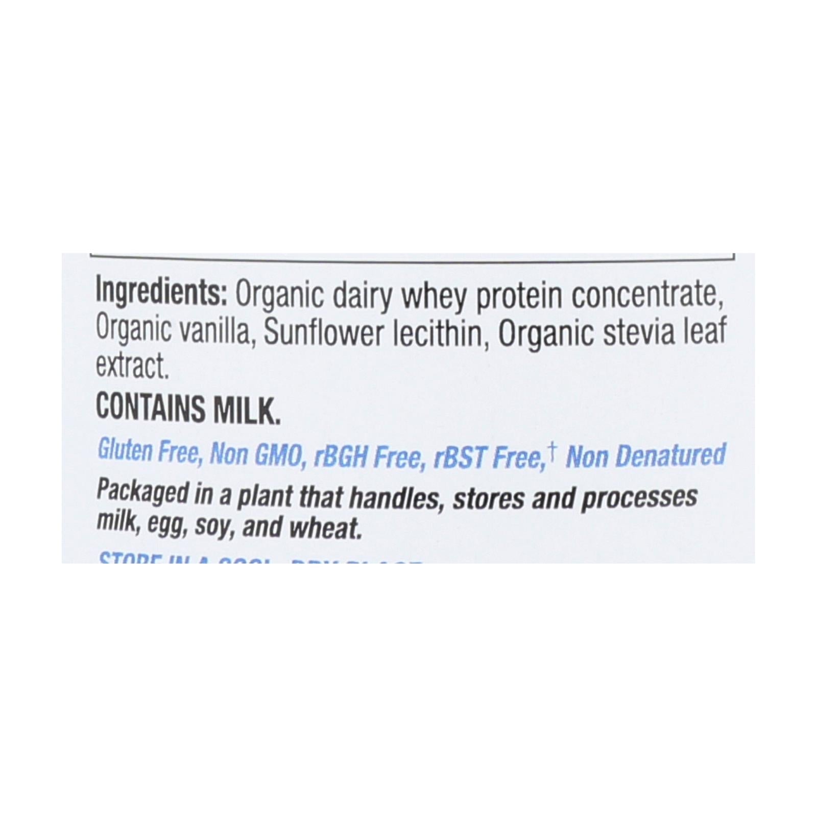 Proteína de suero en polvo orgánica Teras - Sabor a vainilla bourbon - 12 oz.
