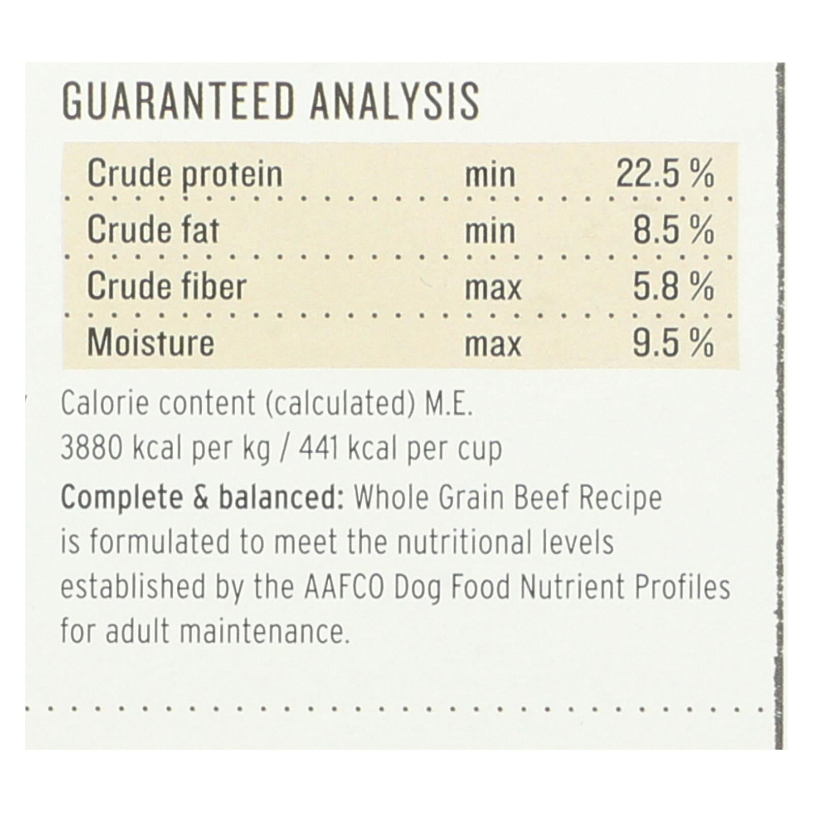 Alimento para perros The Honest Kitchen, receta de carne de res de grano entero (paquete de 6), 2 libras.