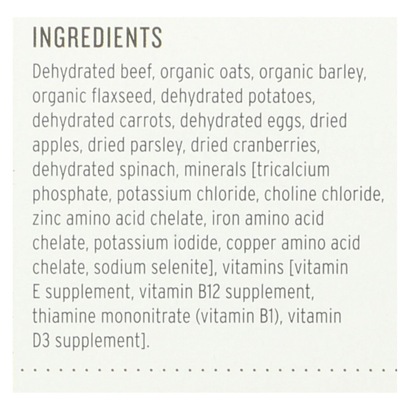 Alimento para perros The Honest Kitchen, receta de carne de res de grano entero (paquete de 6), 2 libras.