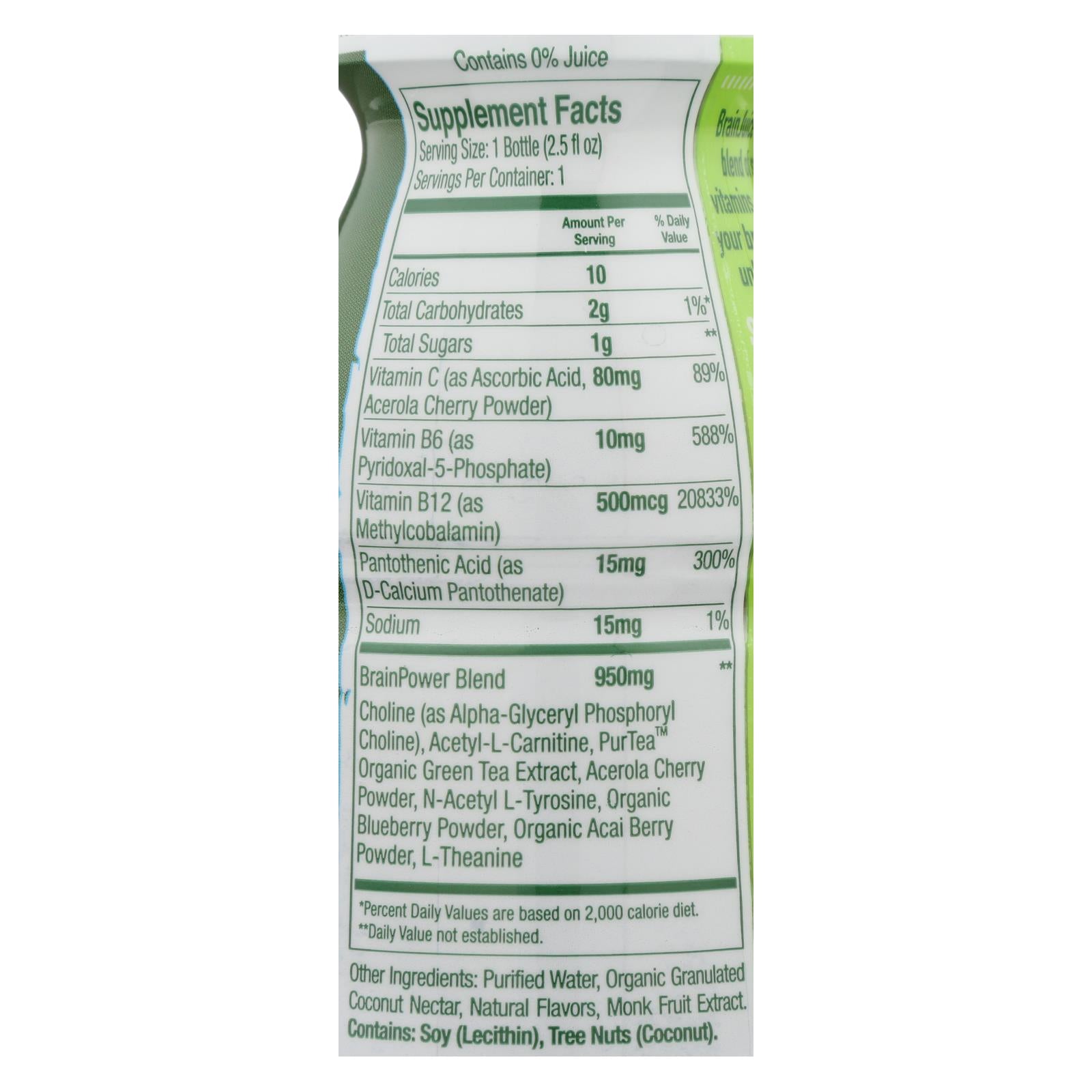 Limonada de fresa Brain Juice, paquete de 12, 2.5 onzas líquidas