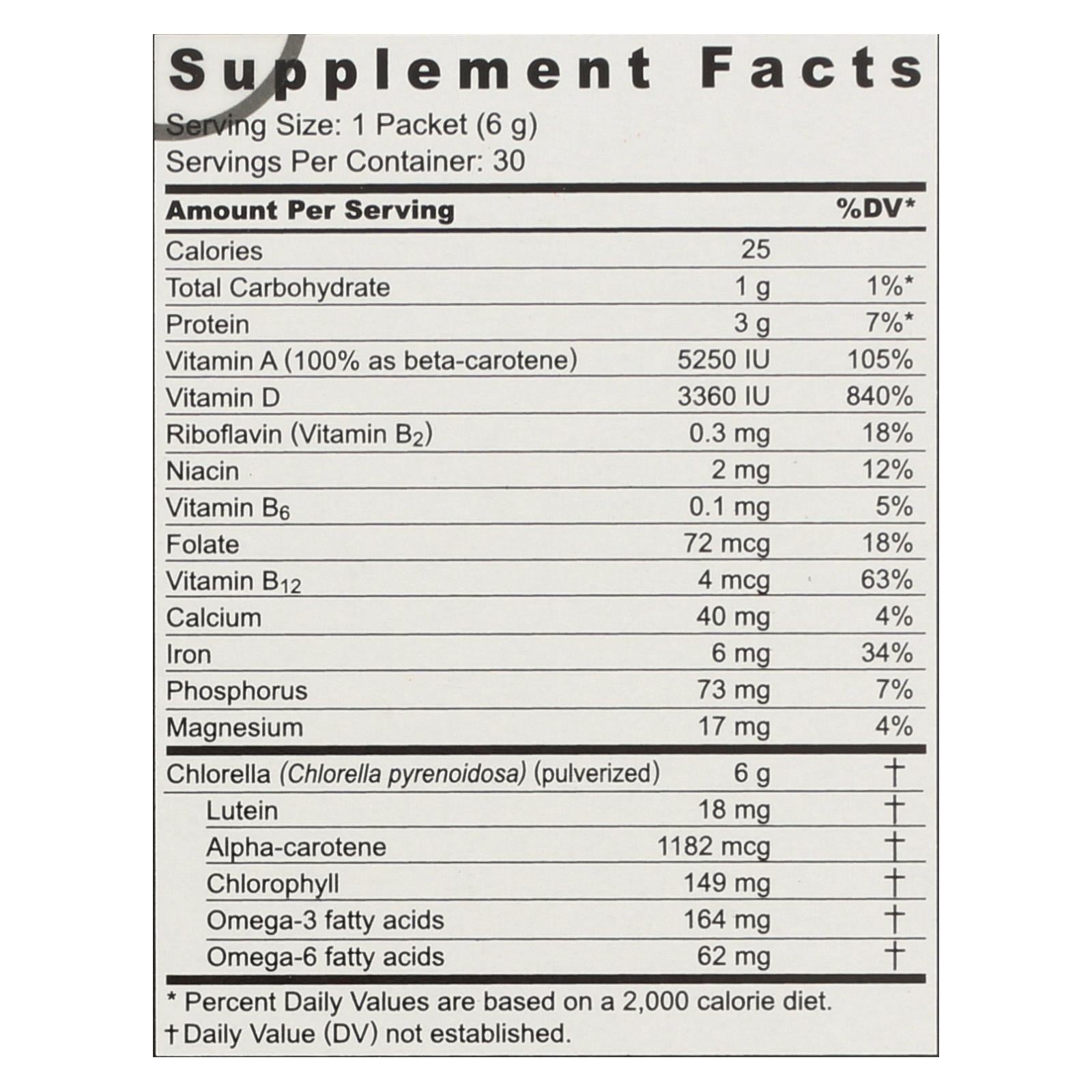 Clorella Sun - Suplemento superalimenticio avanzado de 180 gramos, 0,9 de temperatura
