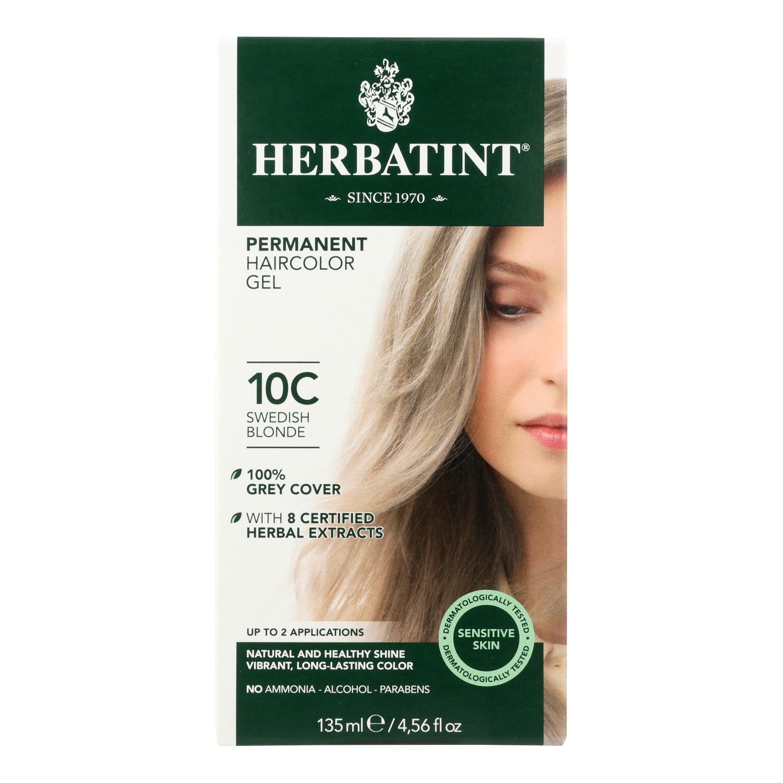Kit de coloración para el cabello Herbatint: Rubio sueco ceniza 10C 