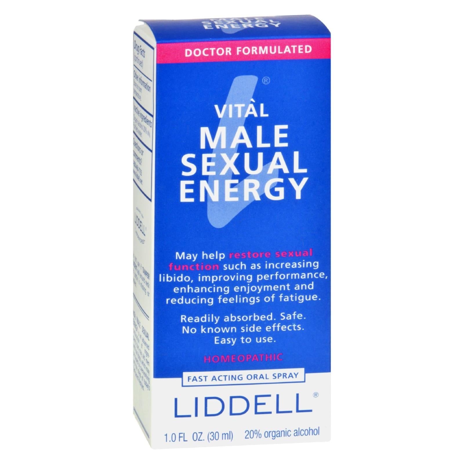 Fórmula energética homeopática Liddell para hombres - 1 onza líquida.