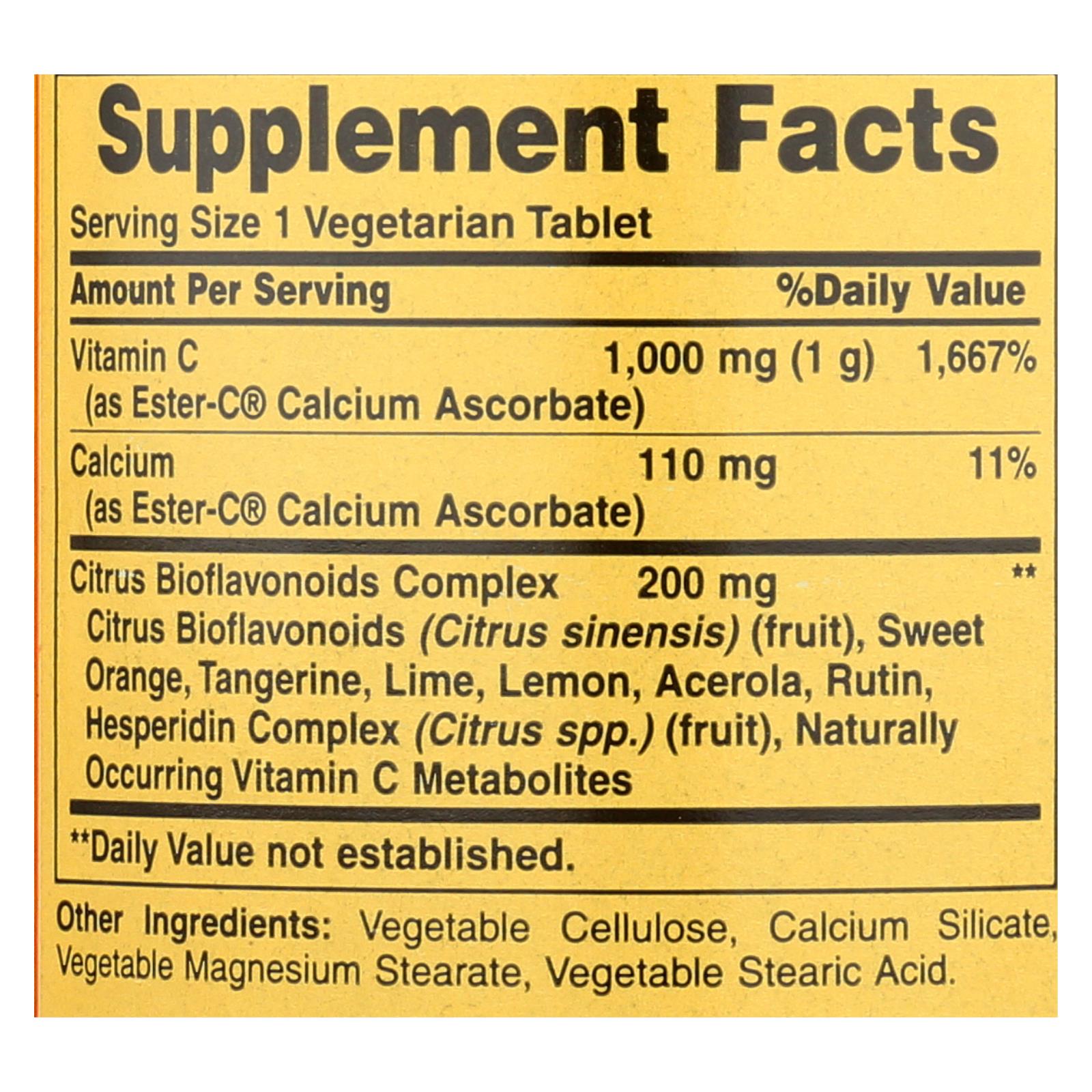 Ester-C de American Health (1000 mg de vitamina C con bioflavonoides cítricos) - Envase de 120 comprimidos vegetarianos