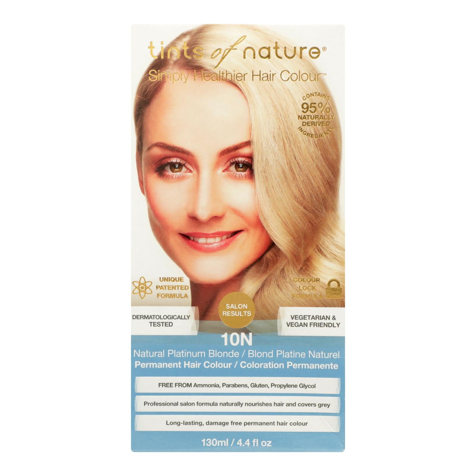 Tinte semipermanente para el cabello Tints of Nature 10N Rubio Platino Natural - 127 ml 