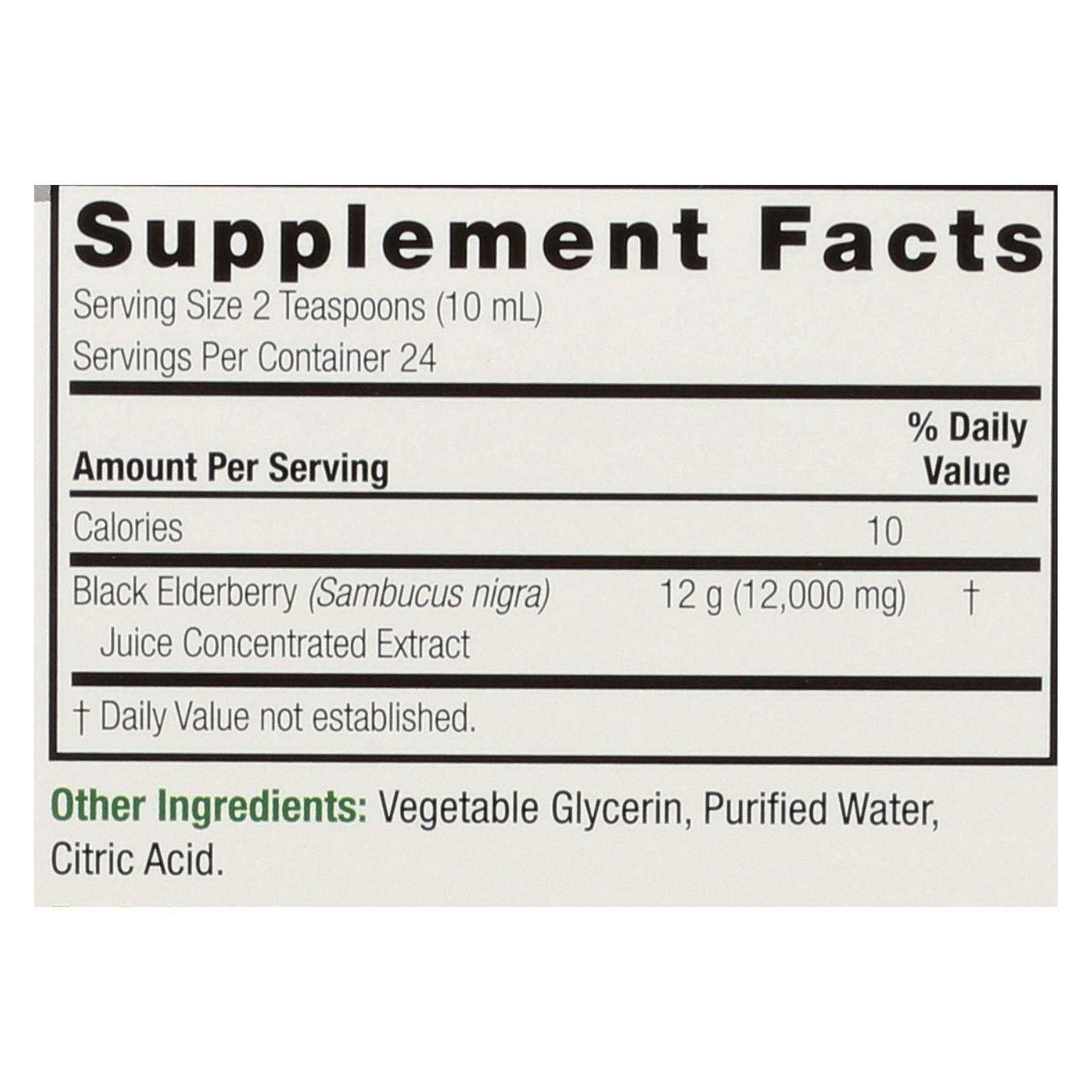 Extracto de saúco negro Sambucus Nigra de Nature's Answer, refuerzo inmunitario, 237 ml (8 onzas líquidas)