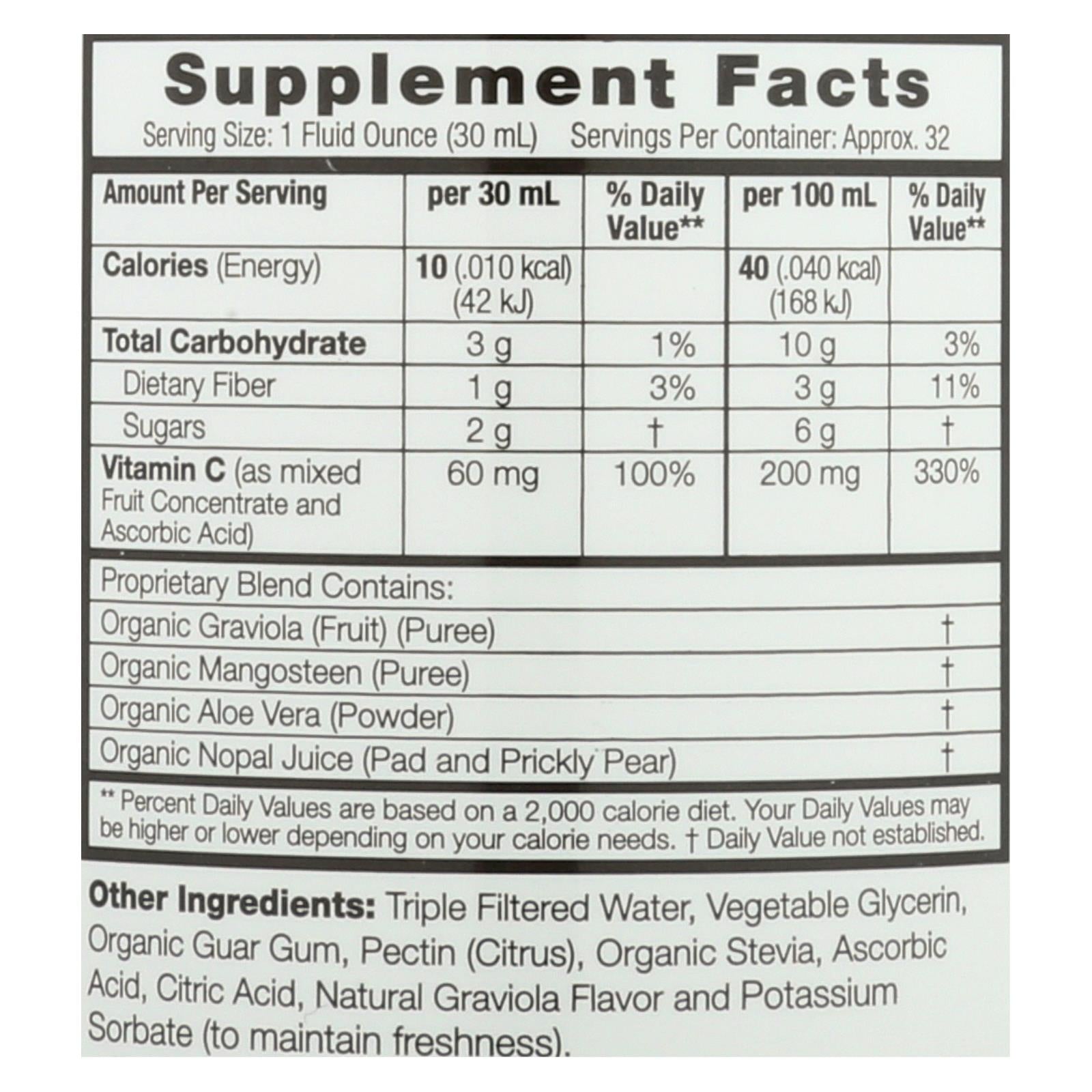 Mezcla de jugo de superfruta con extracto de guanábana y graviola Dynamic Health (32 oz)