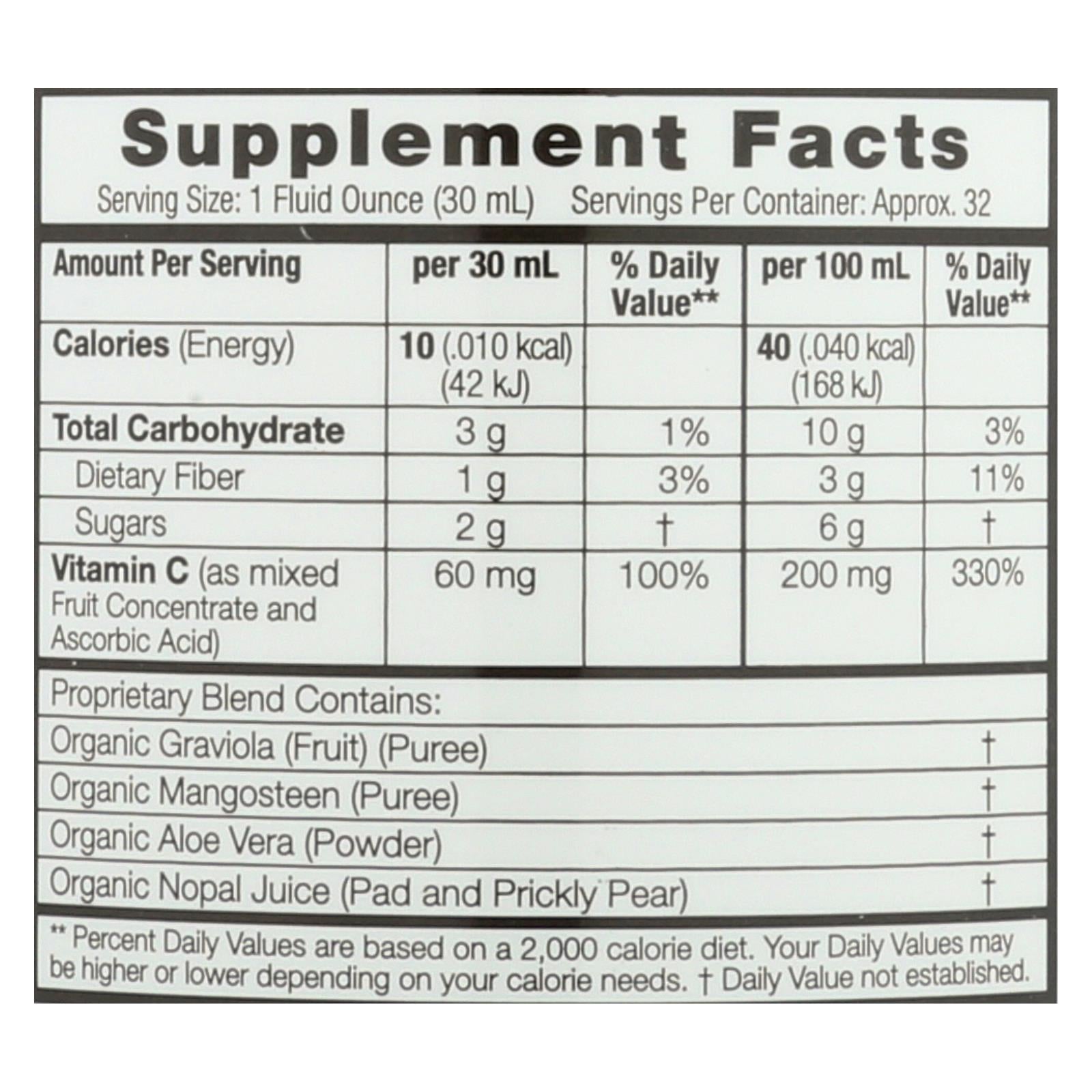 Mezcla de jugo de superfruta con extracto de guanábana y graviola Dynamic Health (32 oz)