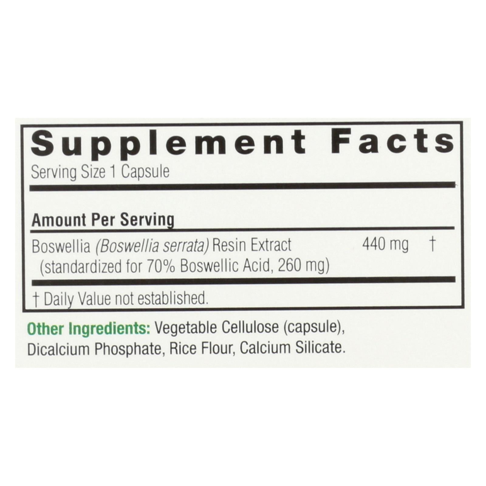 Extracto de Boswellia de Nature's Answer: 90 cápsulas vegetarianas para la salud de las articulaciones 