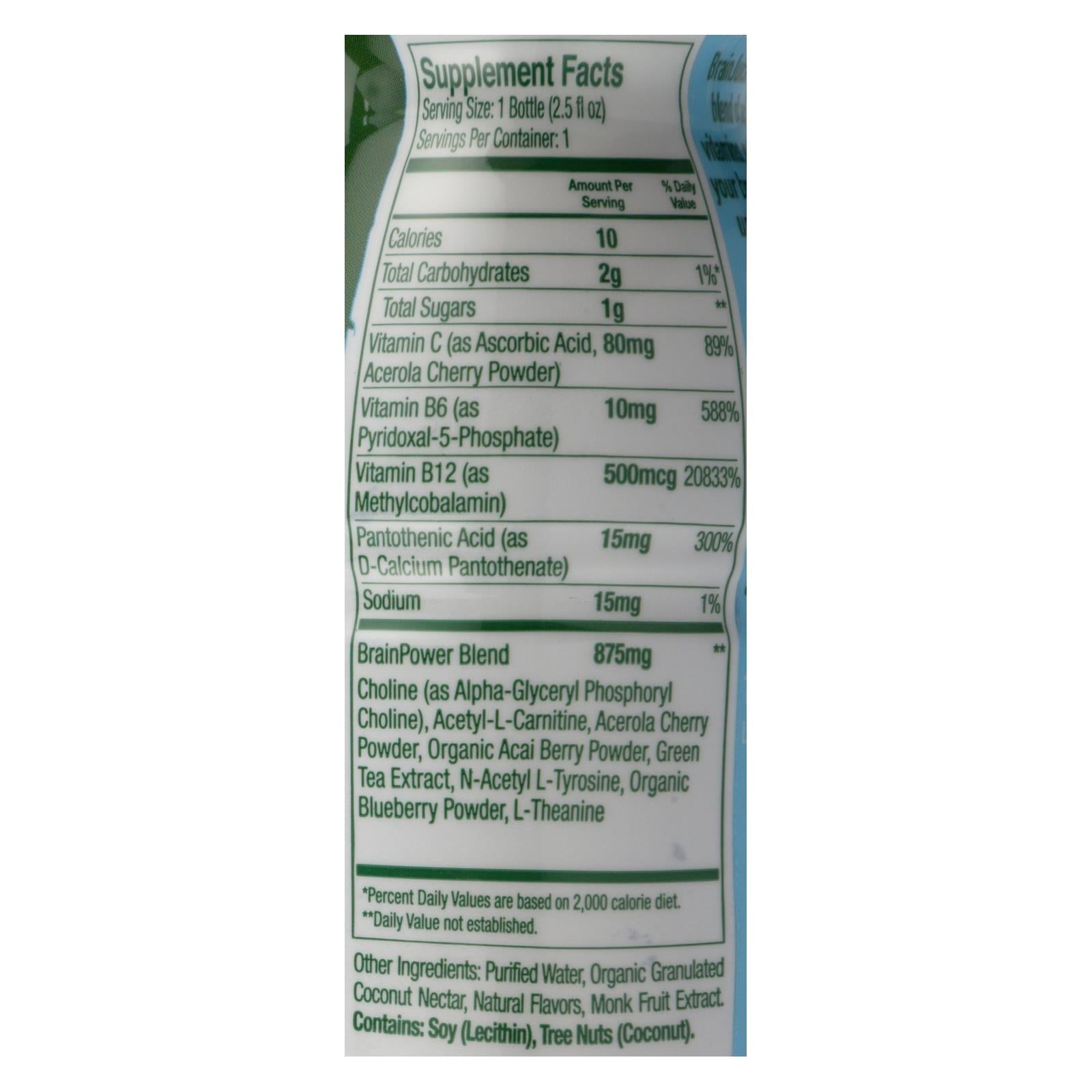 Brain Juice Descafeinado Melocotón Mango - Paquete de 12 - 2.5 oz - Caja de 12