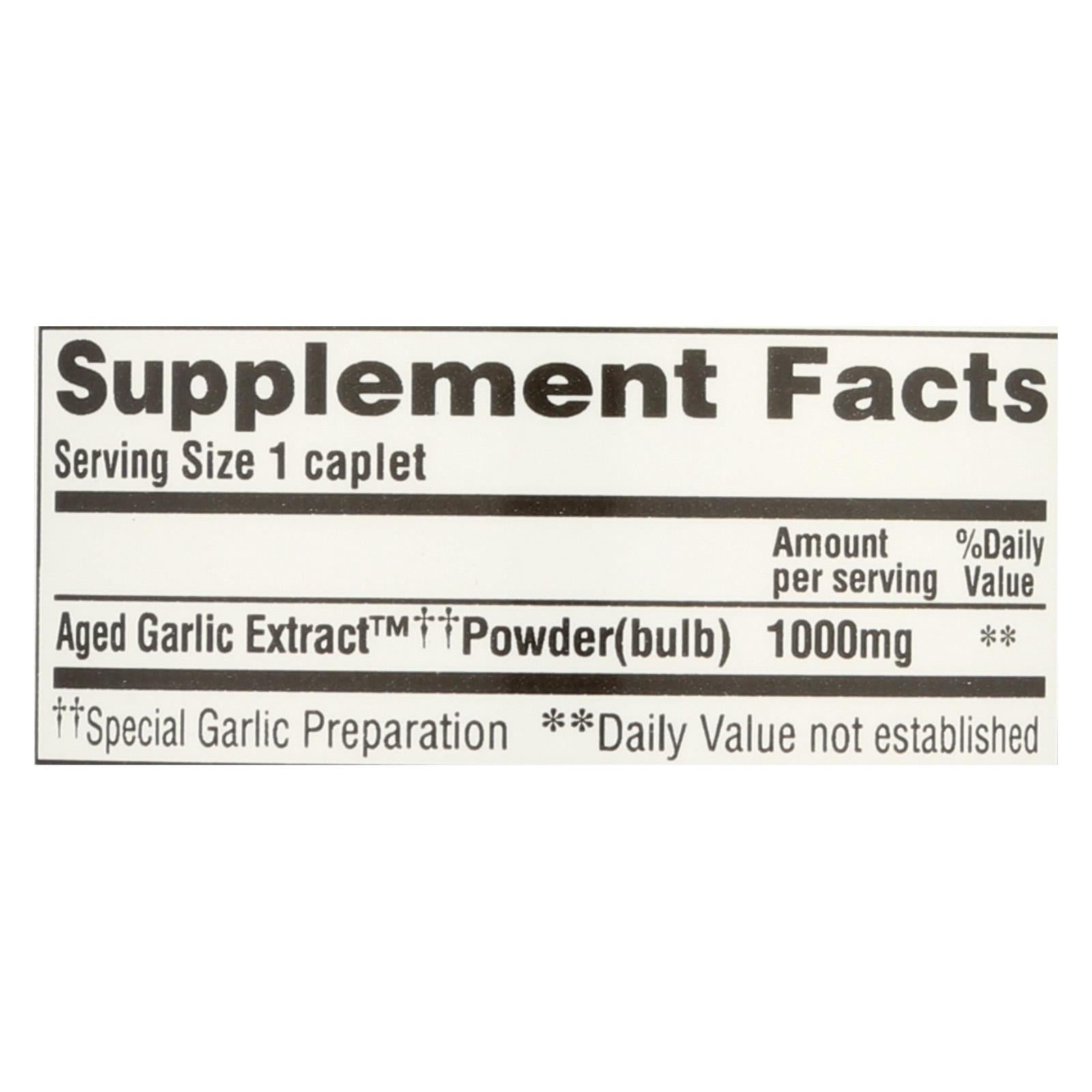 Cápsulas de extracto de ajo añejado Kyolic para la salud cardiovascular (30 cápsulas de 1000 mg)