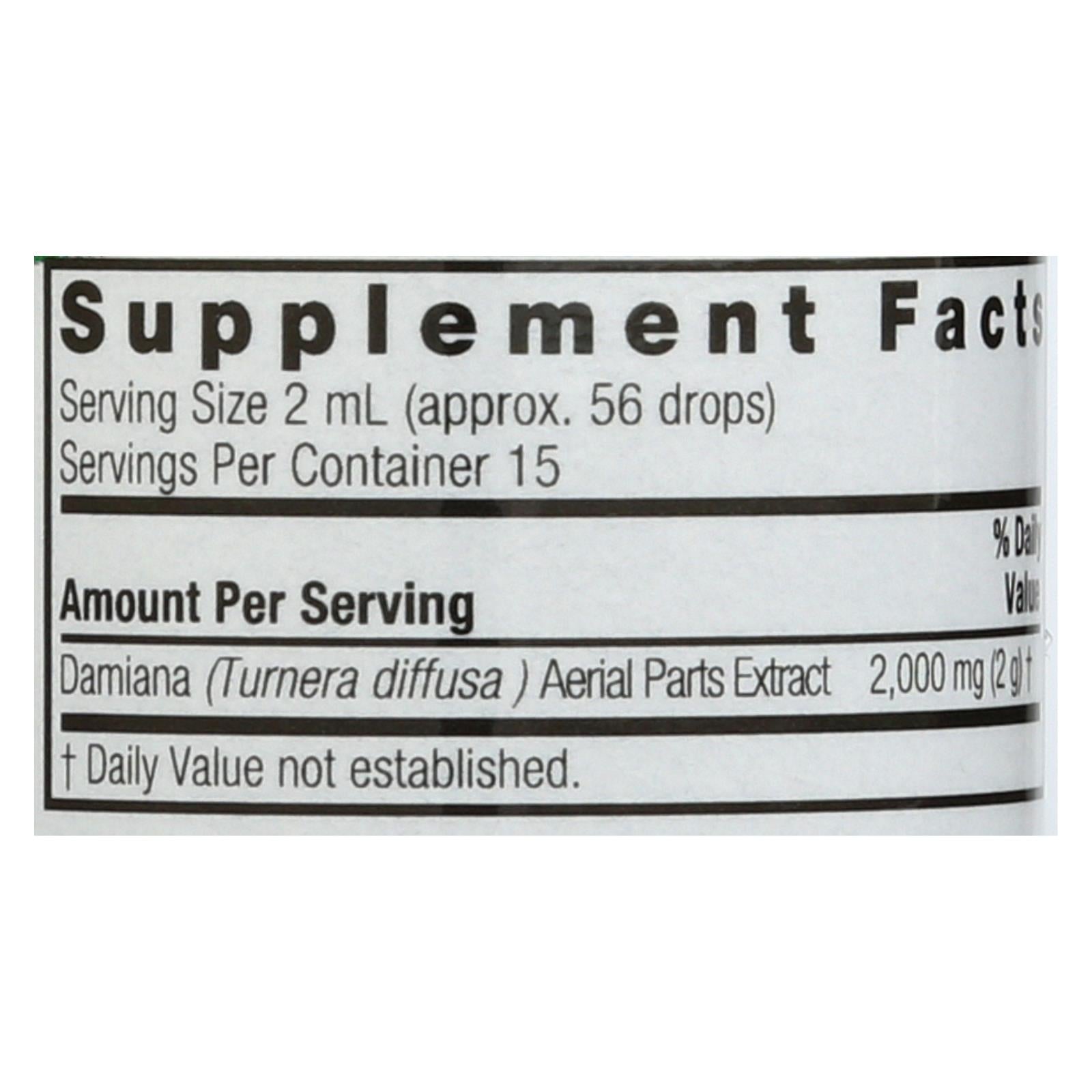 Extracto de hoja de damiana sin alcohol de Nature's Answer (30 ml) 