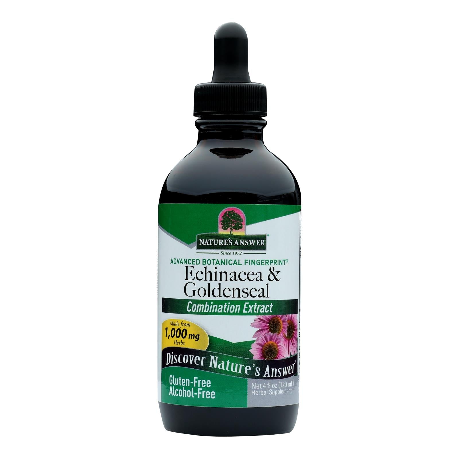 Tintura de equinácea y sello de oro de Nature's Answer para reforzar el sistema inmunitario - 118 ml (4 onzas líquidas), paquete de 4