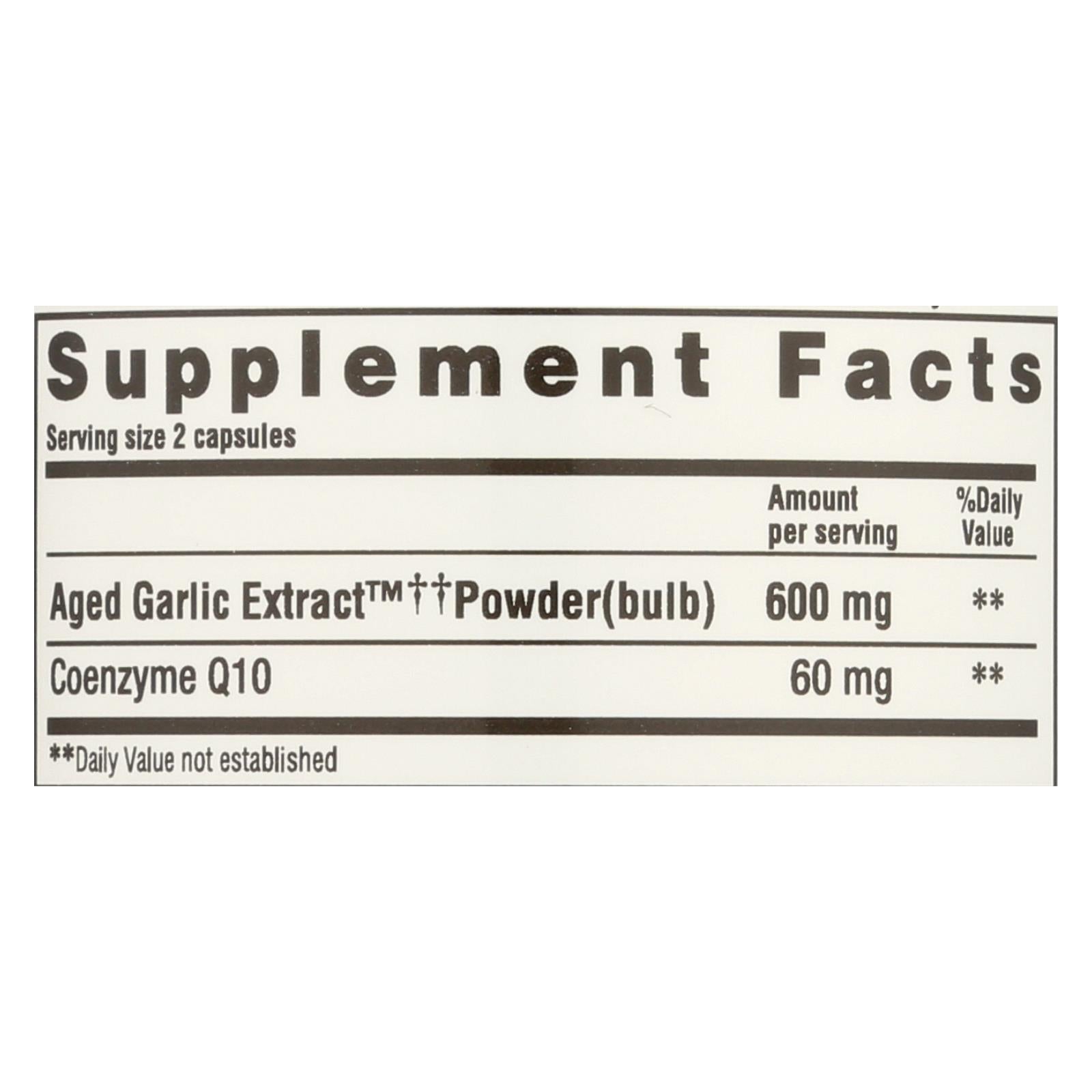 Extracto de ajo añejado Kyolic CoQ10 Fórmula 110: Favorece la salud cardíaca e inmunitaria (100 cápsulas)