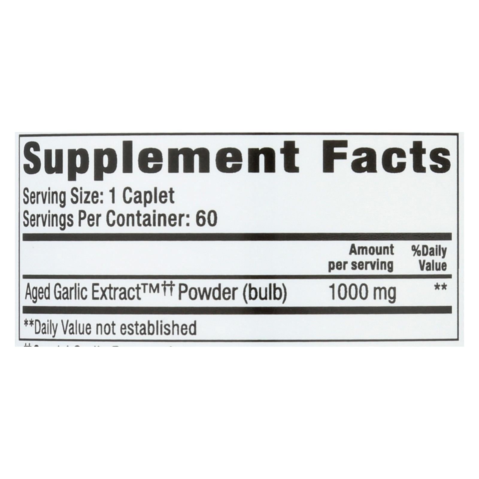 Cápsulas de extracto de ajo añejado Kyolic | Favorece la salud cardiovascular | 1000 mg por cápsula | 60 cápsulas