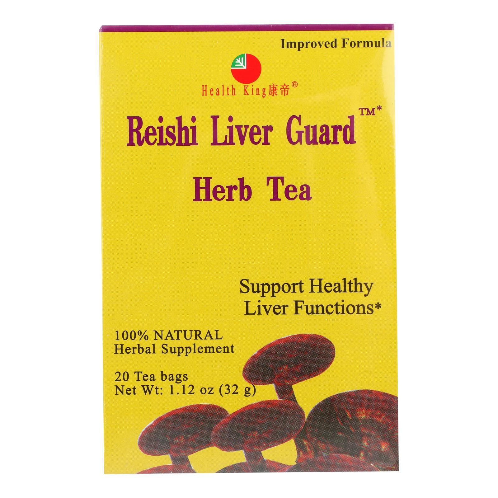Health King Metabolism Support Reishi Liver Guard Herbal Tea (20 Count)