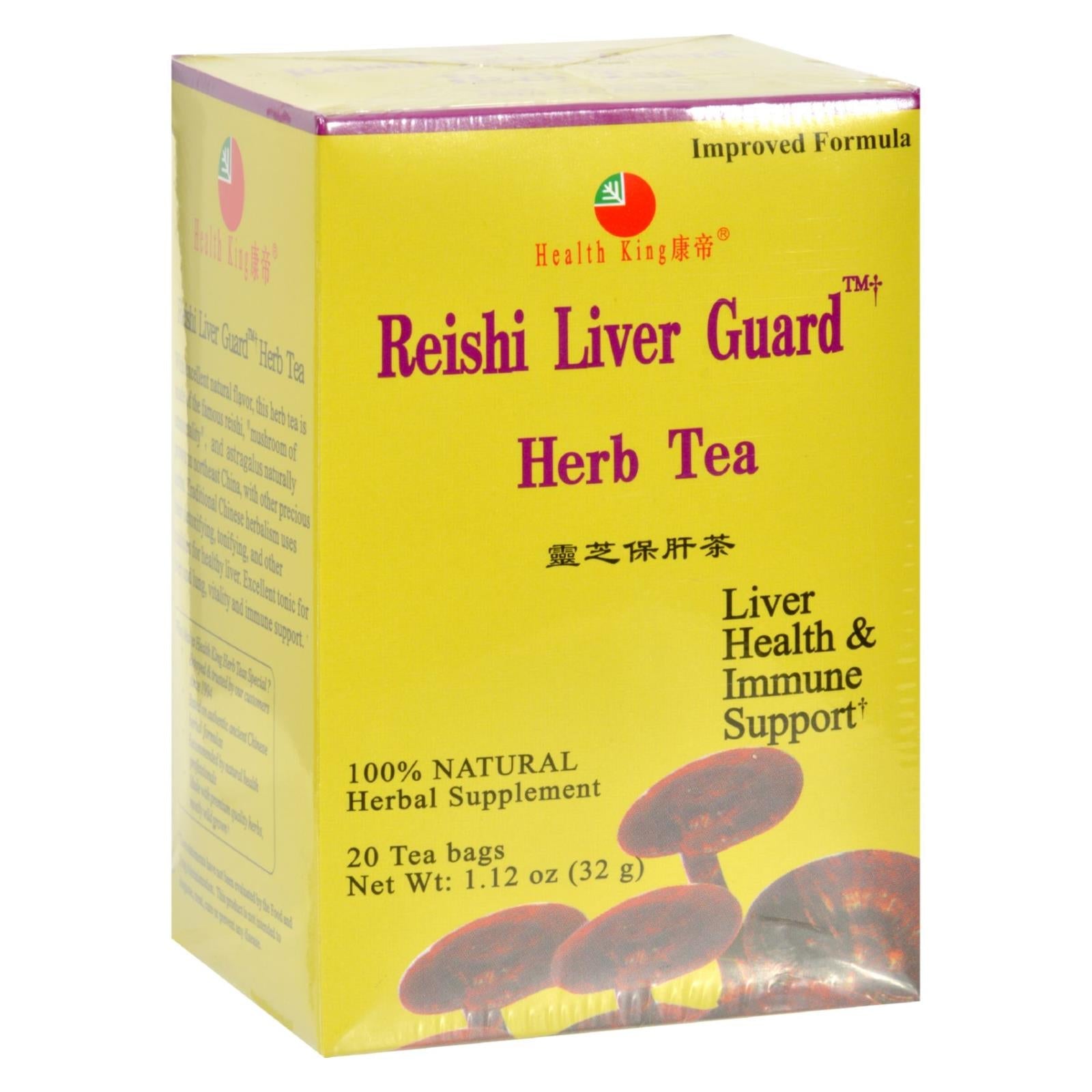 Health King Metabolism Support Reishi Liver Guard Herbal Tea (20 Count)