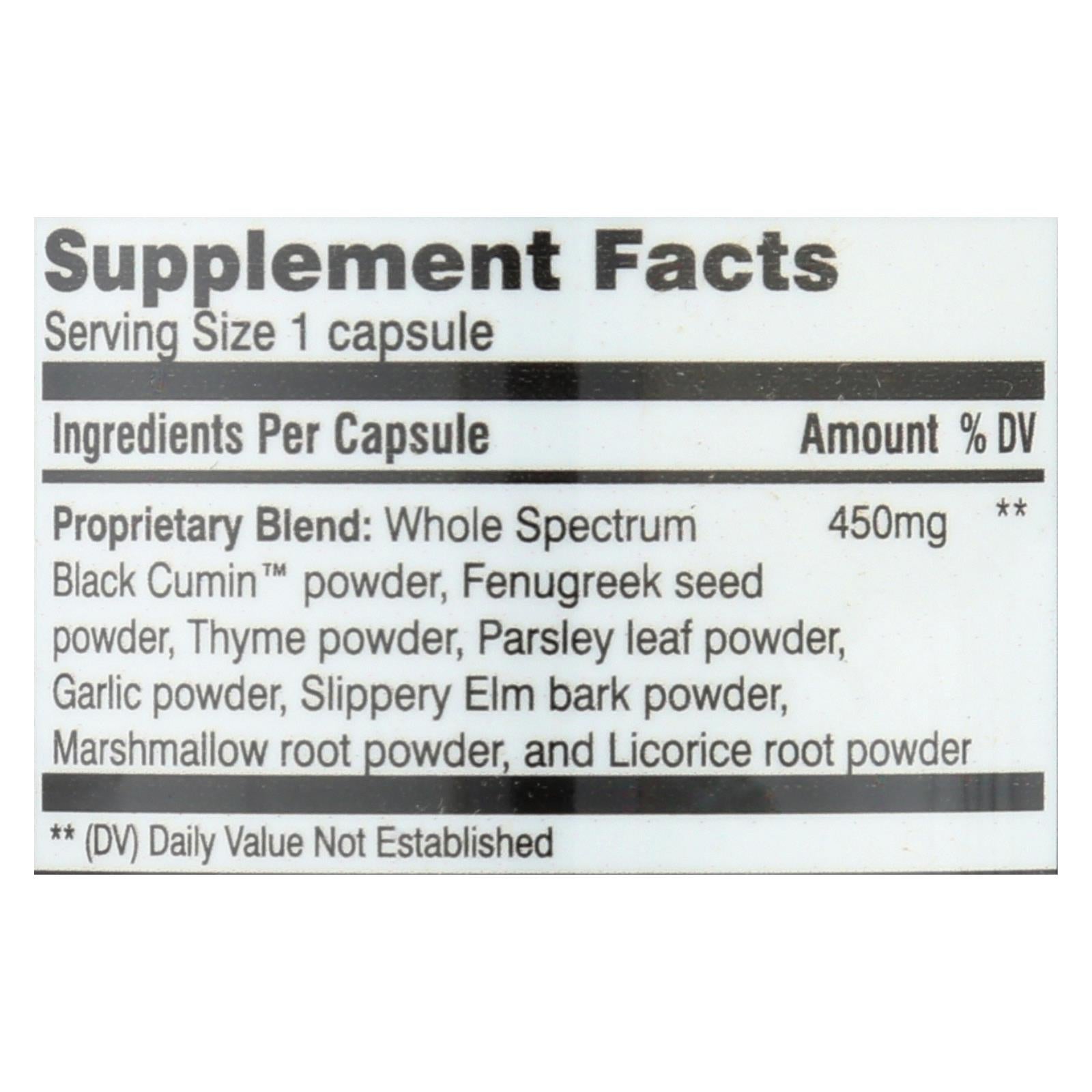 Suplemento para el cuidado del bronquio con Fenuzima de Semilla Negra de Amazing Herbs (60 Cápsulas)