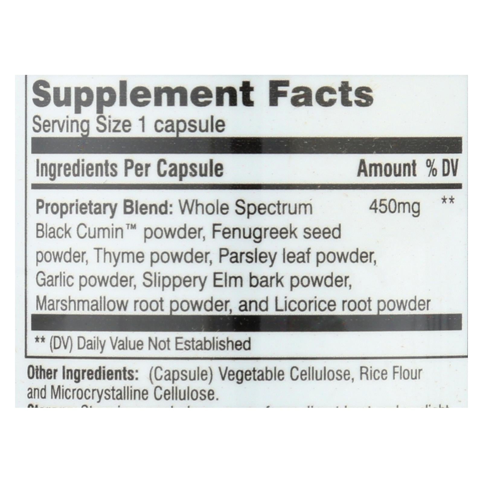 Suplemento para el cuidado del bronquio con Fenuzima de Semilla Negra de Amazing Herbs (60 Cápsulas)