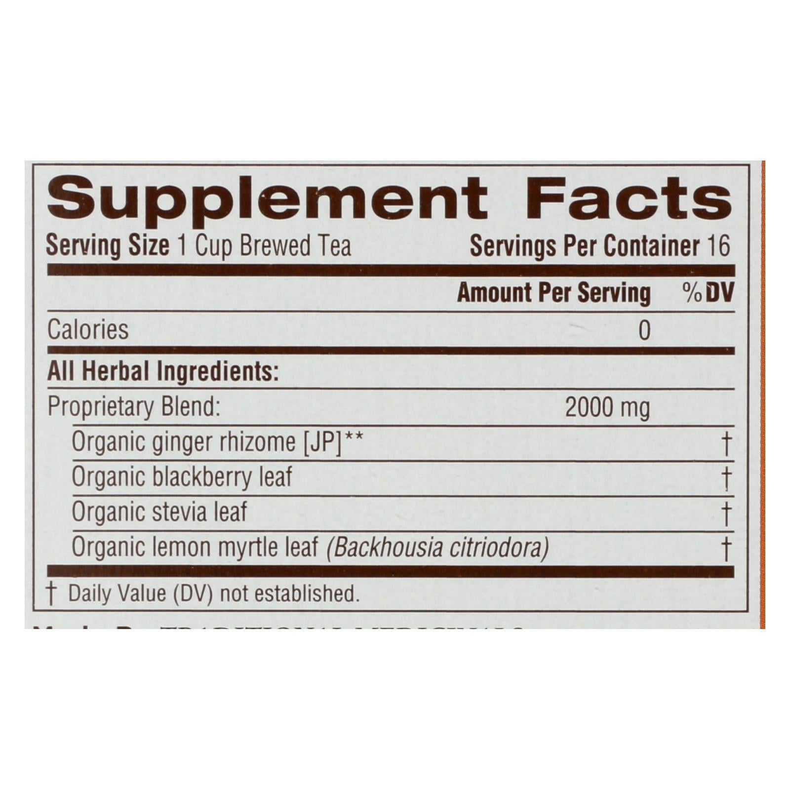 Té de hierbas orgánico Ginger Aid de Traditional Medicinals, 16 bolsitas (paquete de 6)