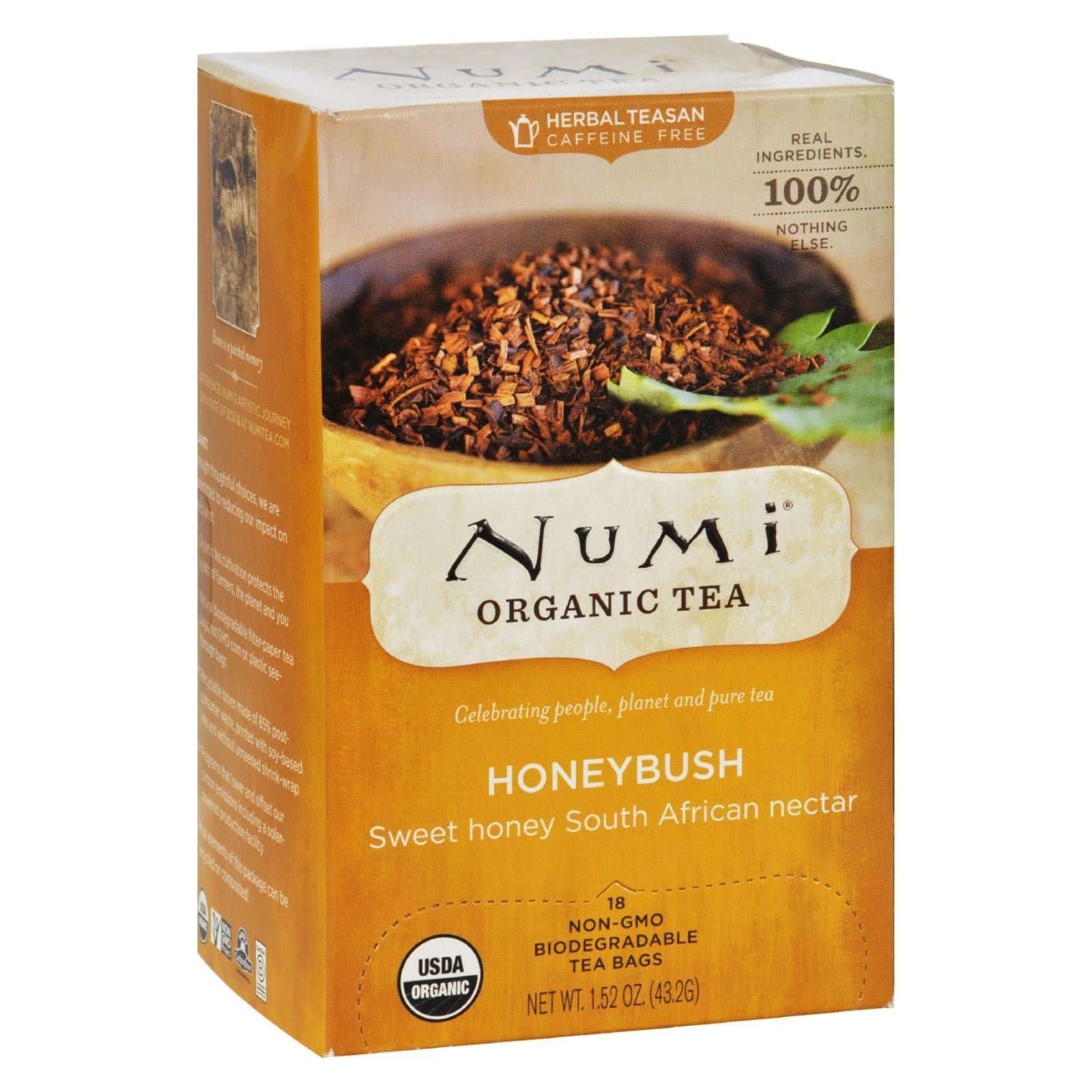 Bolsitas de té Numi Honeybush Bushman's Brew (paquete de 18)