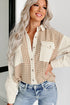 Long-Sleeve Corduroy Button-Down Shirt with Houndstooth