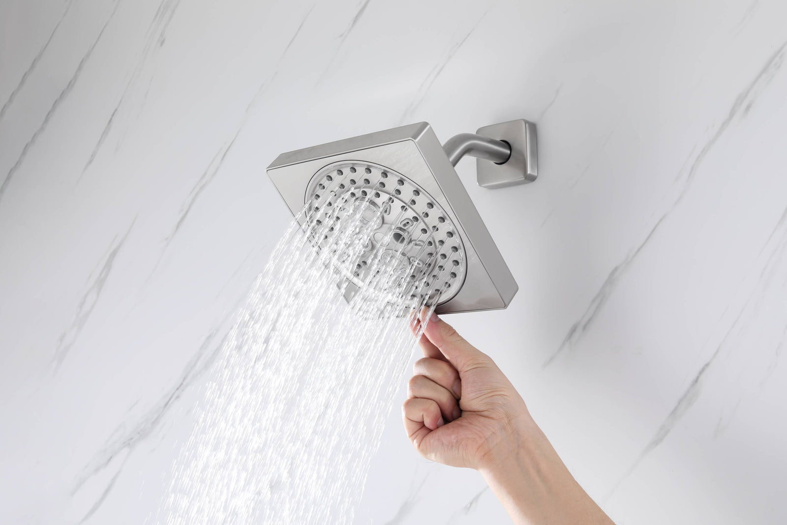 Grifo de ducha termostático de níquel cepillado de 12