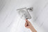 Grifo de ducha termostático de níquel cepillado de 12": control de 3 vías, LED, música Bluetooth, cabezal regular