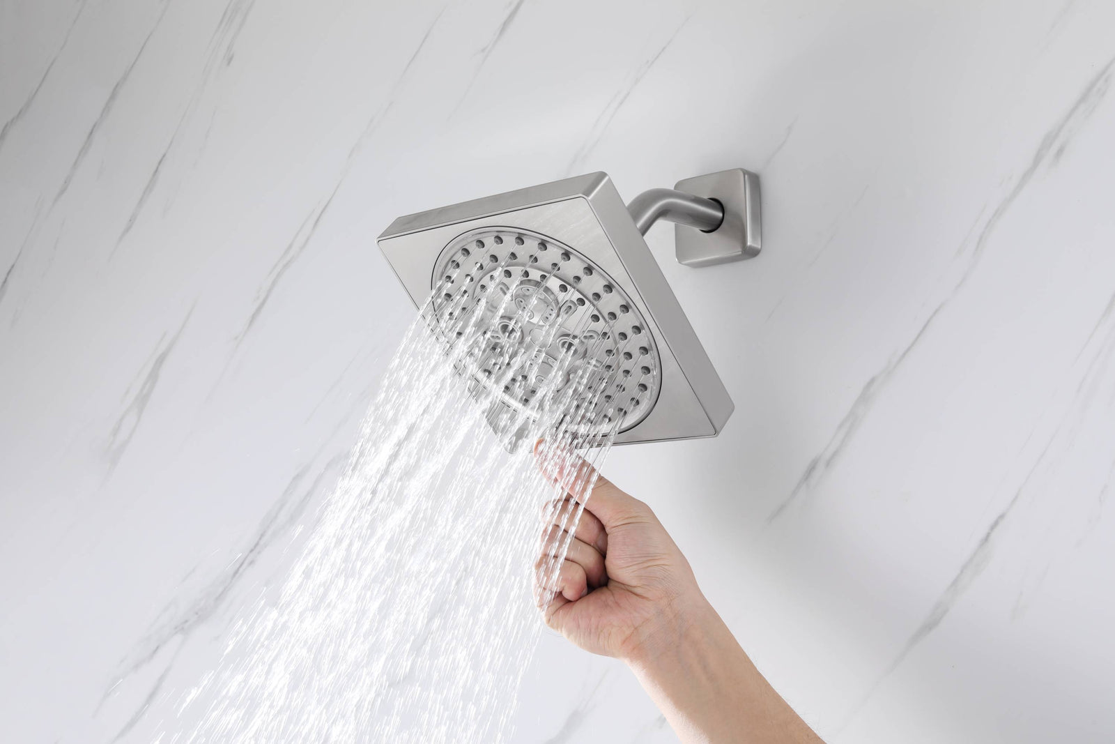 Grifo de ducha termostático de níquel cepillado de 12