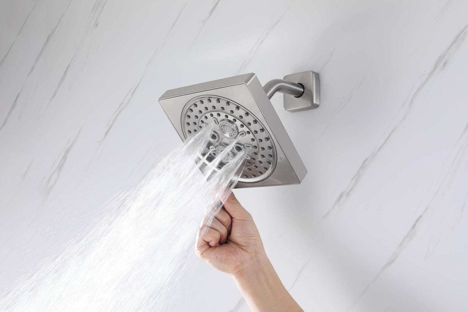 Grifo de ducha termostático de níquel cepillado de 12