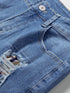 Trendy Ripped Denim Shorts with Unique Floral Design