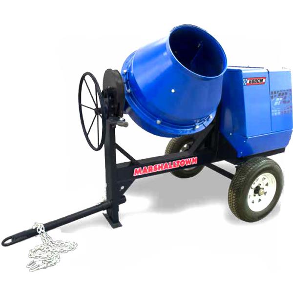 Marshalltown 27253 Concrete Mixer 1 1/2 HP Electric Engine Pintle Tow Bar Steel Lining