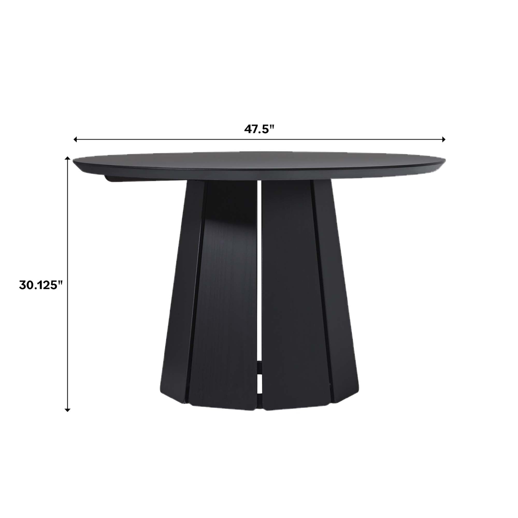 Mesa de comedor con pedestal de madera maciza redonda Koa de 48"