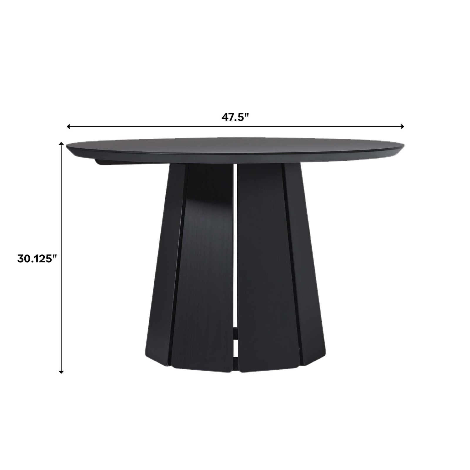 Mesa de comedor con pedestal de madera maciza redonda Koa de 48