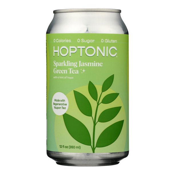 Té verde espumoso de jazmín Hoptonic Tea, 6 latas de 12 oz 