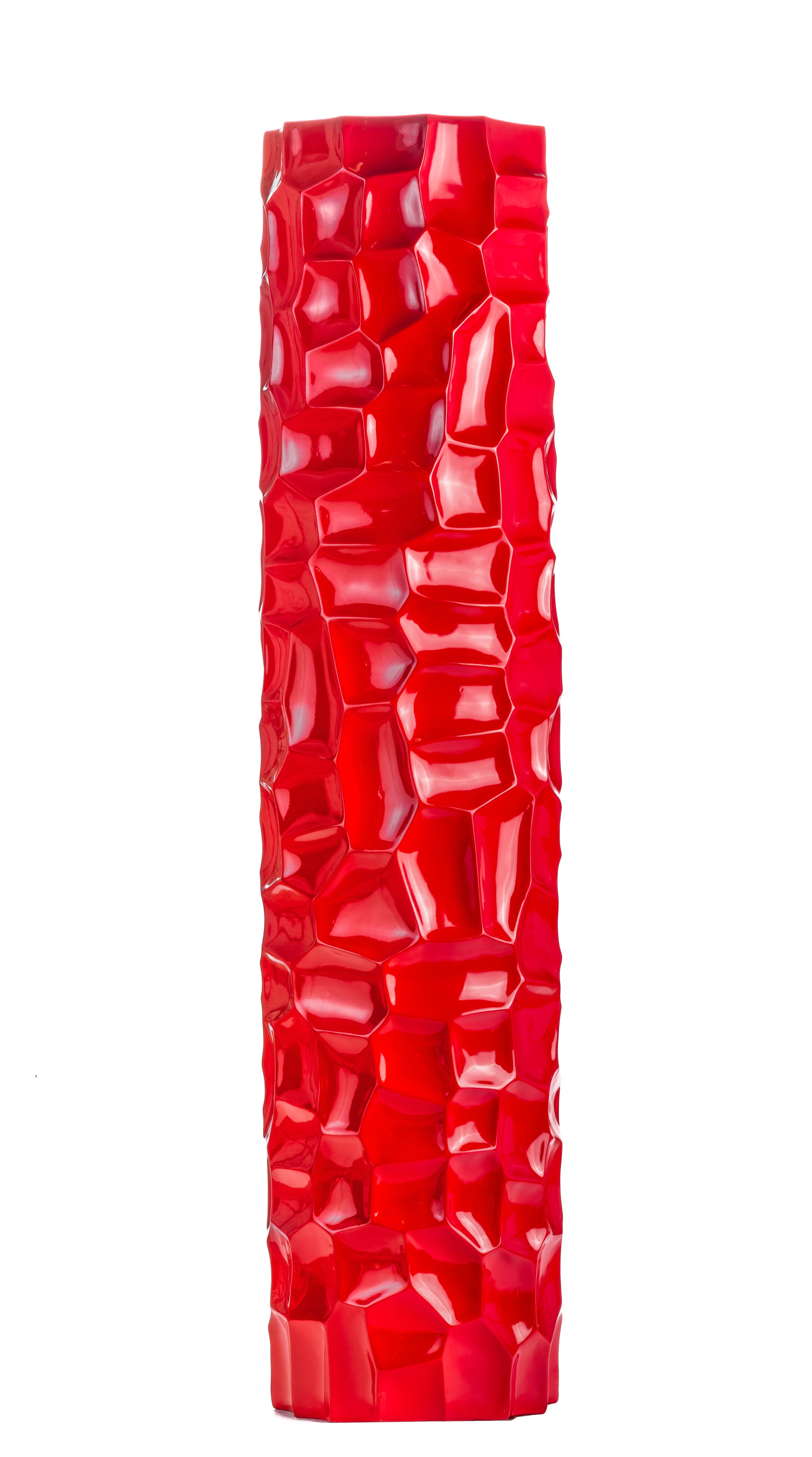 Textured Honeycomb Vase // Red, 52"