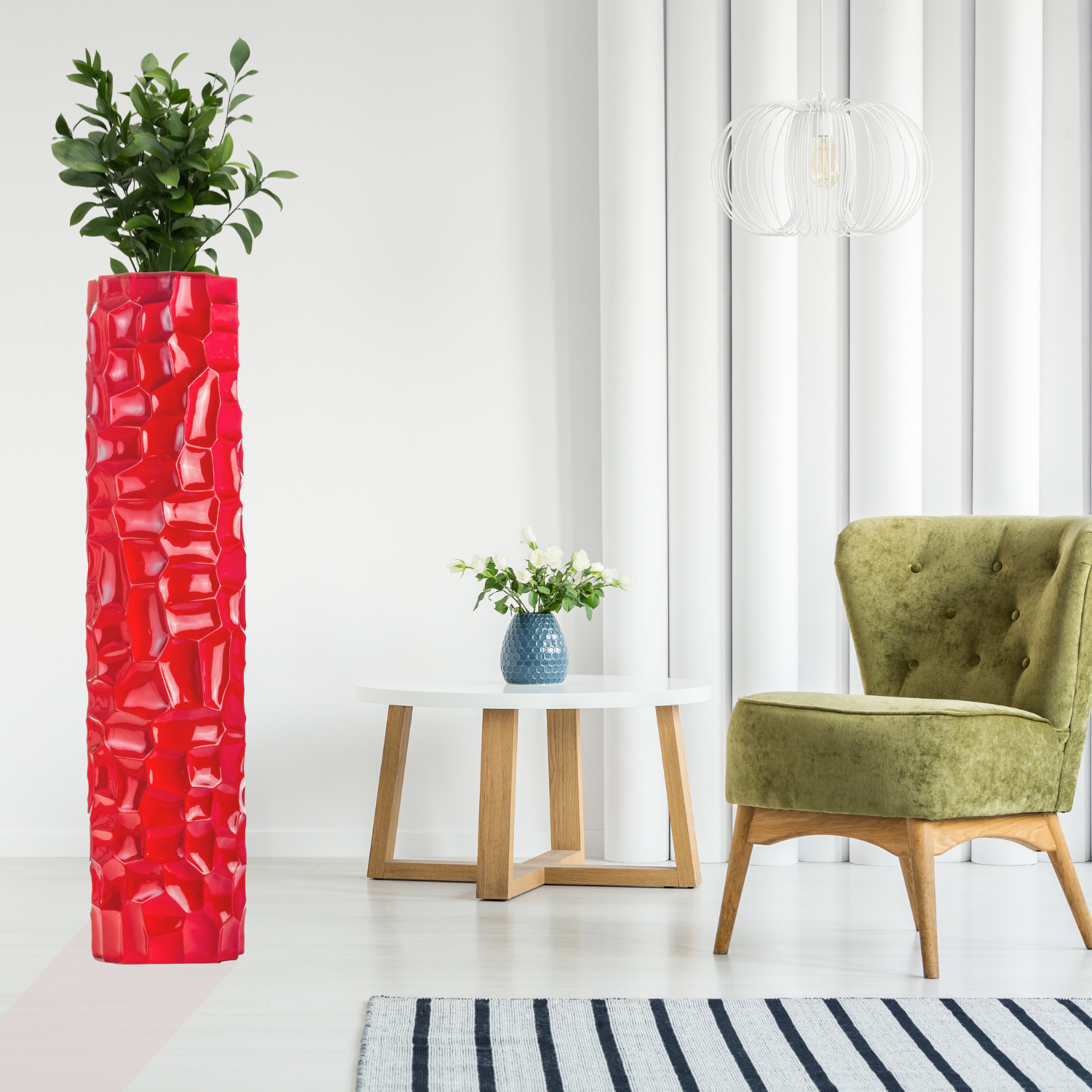 Textured Honeycomb Vase // Red, 52
