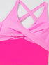 Pink Two-Tone Flared One-Piece Swimsuit