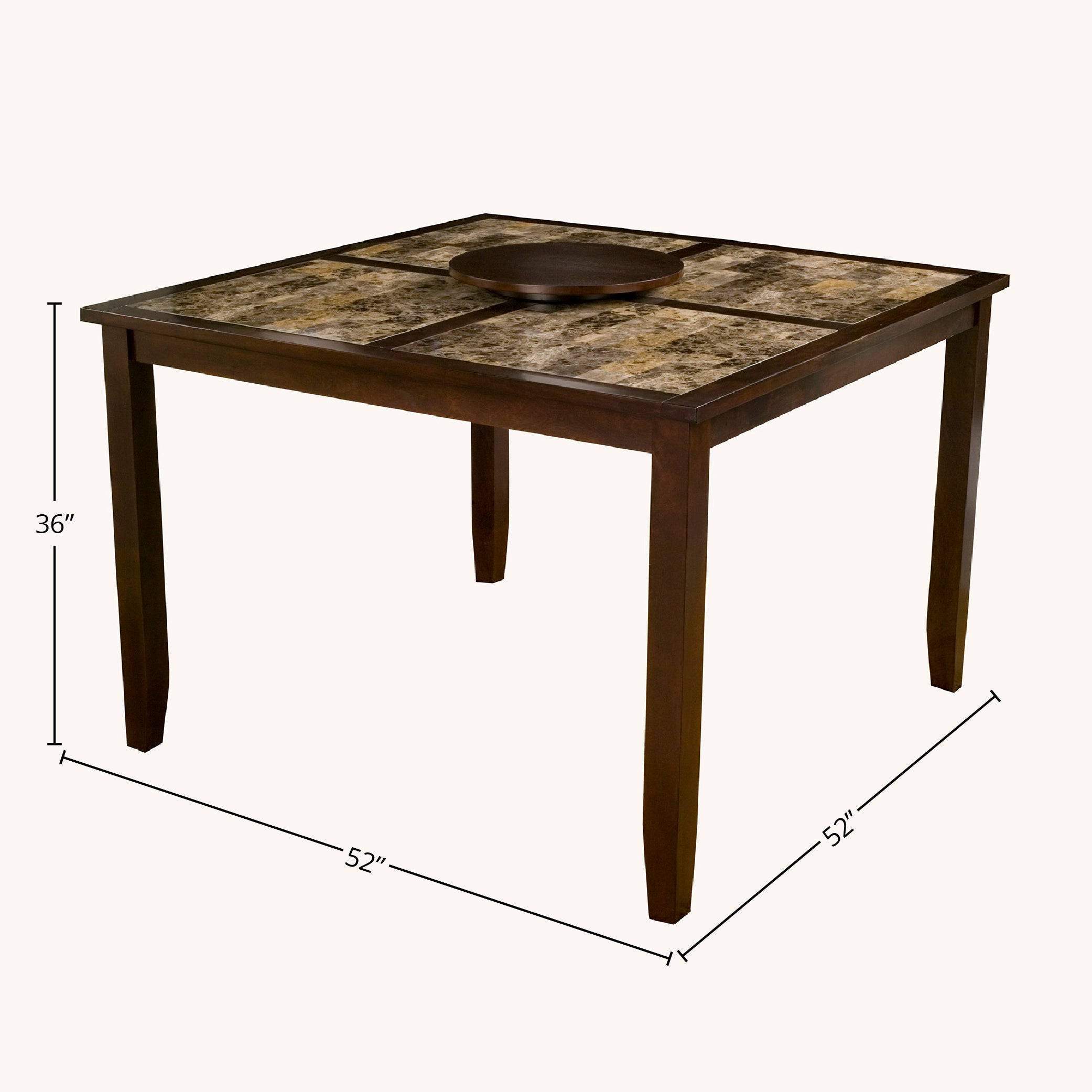 Mesa de bar grande de imitación de mármol Capitola, espresso