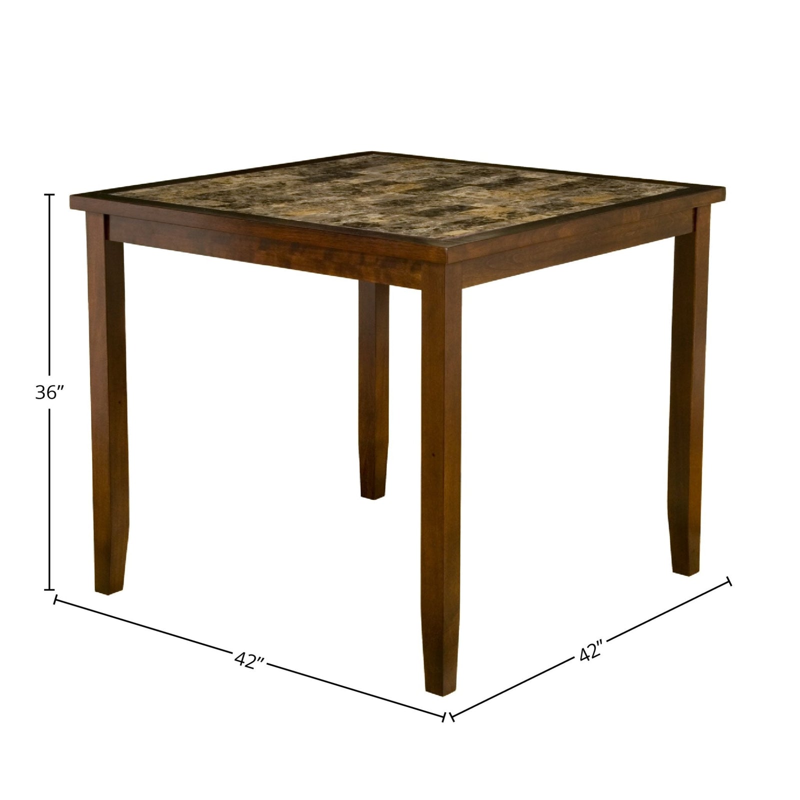 Juego de pub de 5 piezas Capitola Faux Marble, espresso