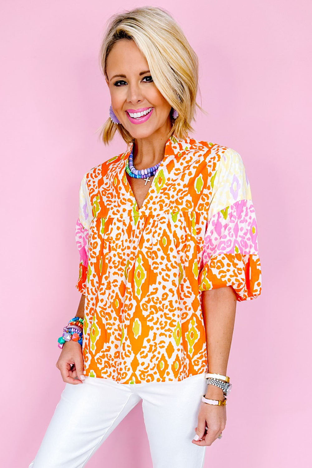Multicolor Leopard Print Blouse