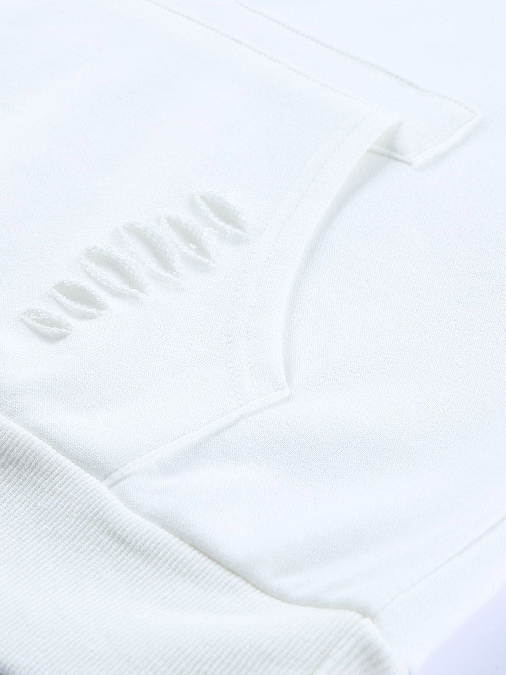 Stylish Pocket Hoodie with Distressed Detailing