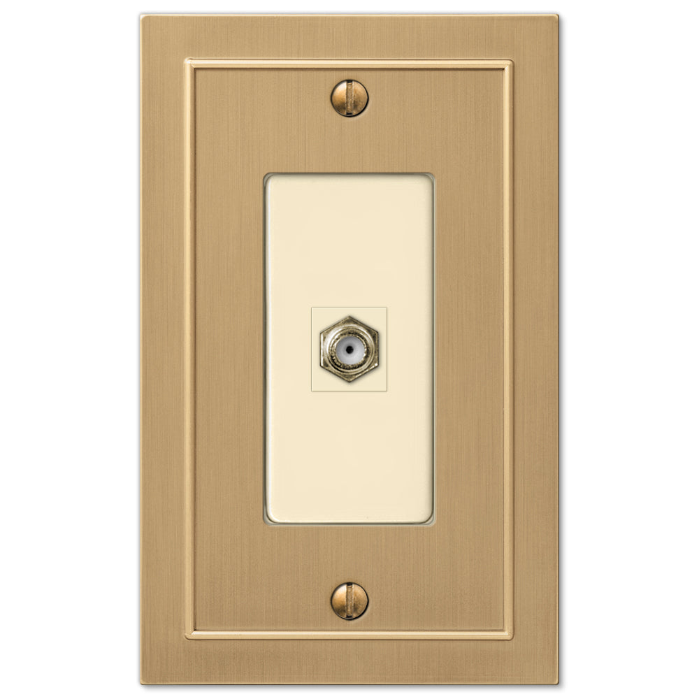 Bethany Brushed Bronze Cast - 1 Cable Jack Wallplate