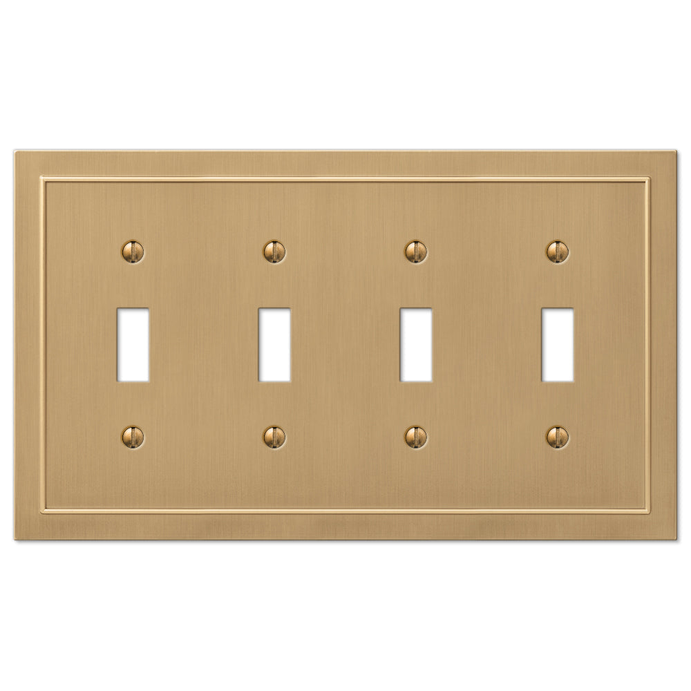 Bethany Brushed Bronze Cast - 4 Toggle Wallplate