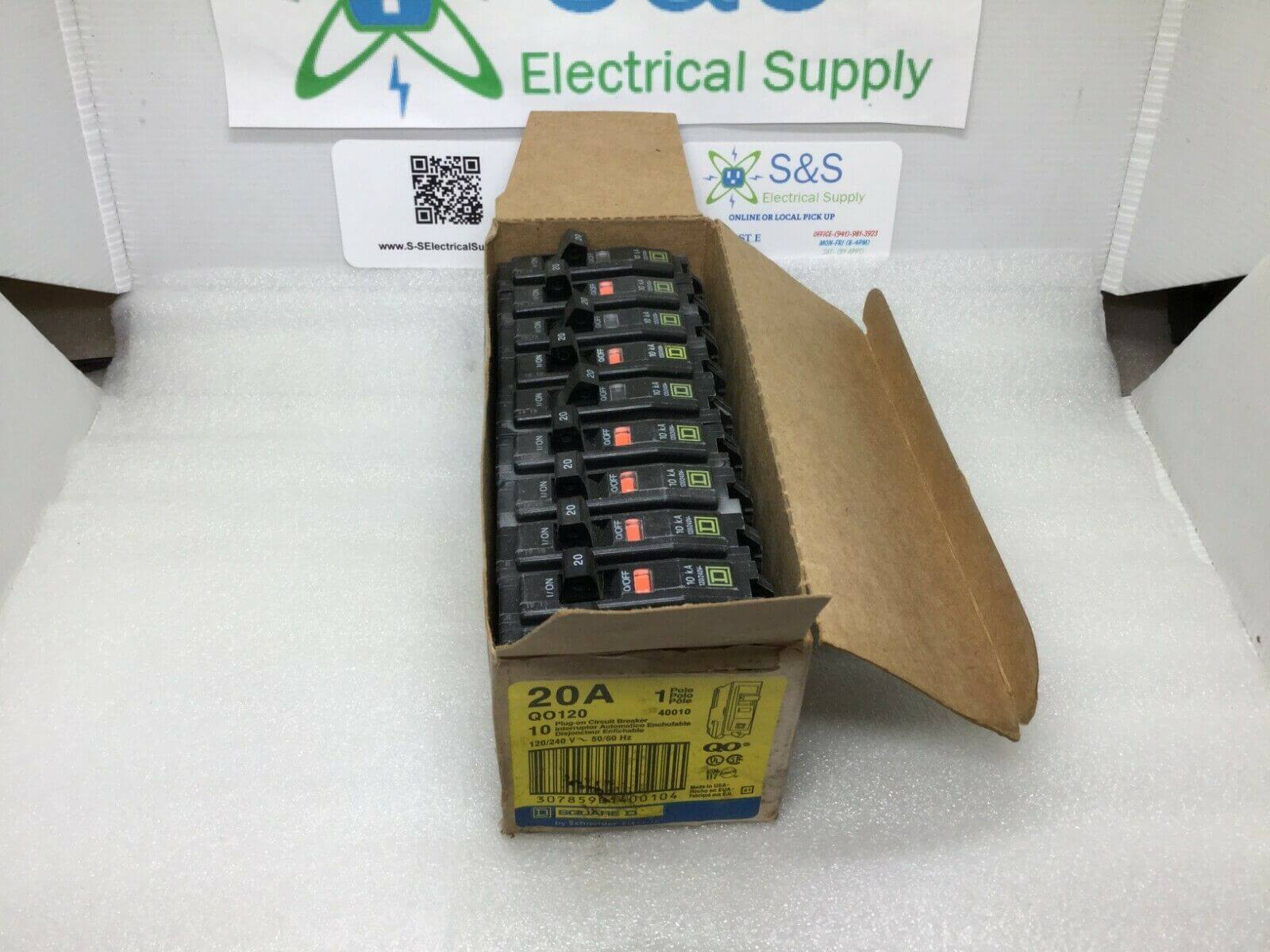 Square D QO120 20 Amp 1 Pole 120/240V Circuit Breaker - Yellow Face