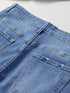Distressed Denim Shorts with Floral Appliqué